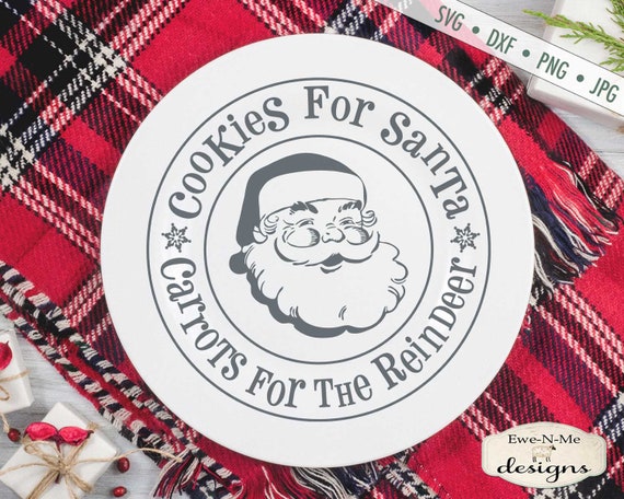 Cookie Plate SVG - Cookies For Santa SVG - Carrots for Reindeer svg - Christmas Cookies SVG - Commercial Use svg, dxf, png, jpg