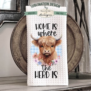 Funny Highland Cow Kitchen Towel Sublimation Bundle Highland Cow Kitchen Towel Sublimation Designs Cute and Funny Kitchen Designs image 4