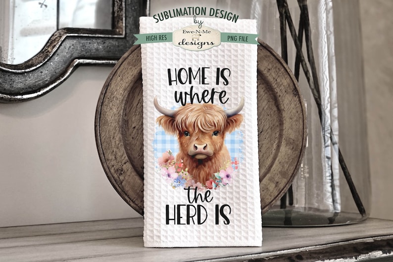 Funny Highland Cow Kitchen Towel Sublimation Bundle Highland Cow Kitchen Towel Sublimation Designs Cute and Funny Kitchen Designs image 4