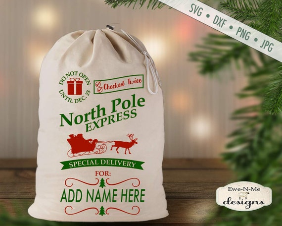 Santa Sack SVG - Santa Bag SVG