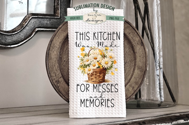 Country Daisies Kitchen Towel Sublimation Bundle Kitchen Towel Sublimation Designs Country Daisy Kitchen Designs image 5