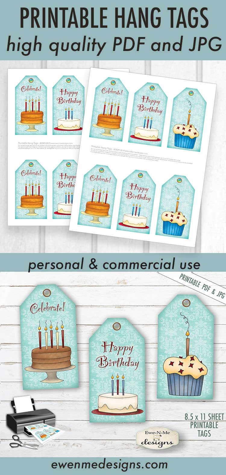 printable hang tags happy birthday sheet tags