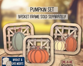 Interchangeable Tobacco Basket Inserts SVG - Fall Pumpkin Set - Autumn Decor - Laser Cut File - Fits Basket Frame - SVG File