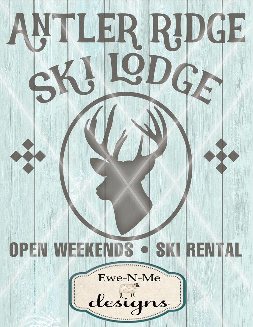 Download Ski Lodge svg - deer svg - antler svg - Winter SVG - Christmas svg - ski lodge decor - ski lodge ...