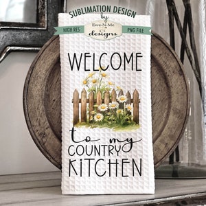 Country Daisies Kitchen Towel Sublimation Bundle Kitchen Towel Sublimation Designs Country Daisy Kitchen Designs image 4