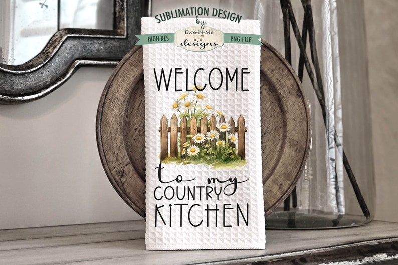 Country Daisies Kitchen Towel Sublimation Bundle Kitchen Towel Sublimation Designs Country Daisy Kitchen Designs image 4