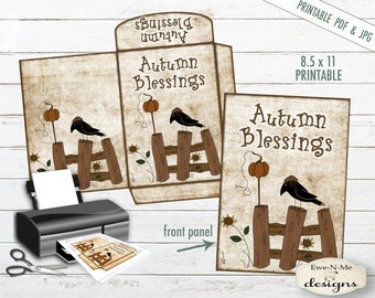 Autumn Blessings - Printable Envelope - Cocoa Envelope - Seed Packet Printable