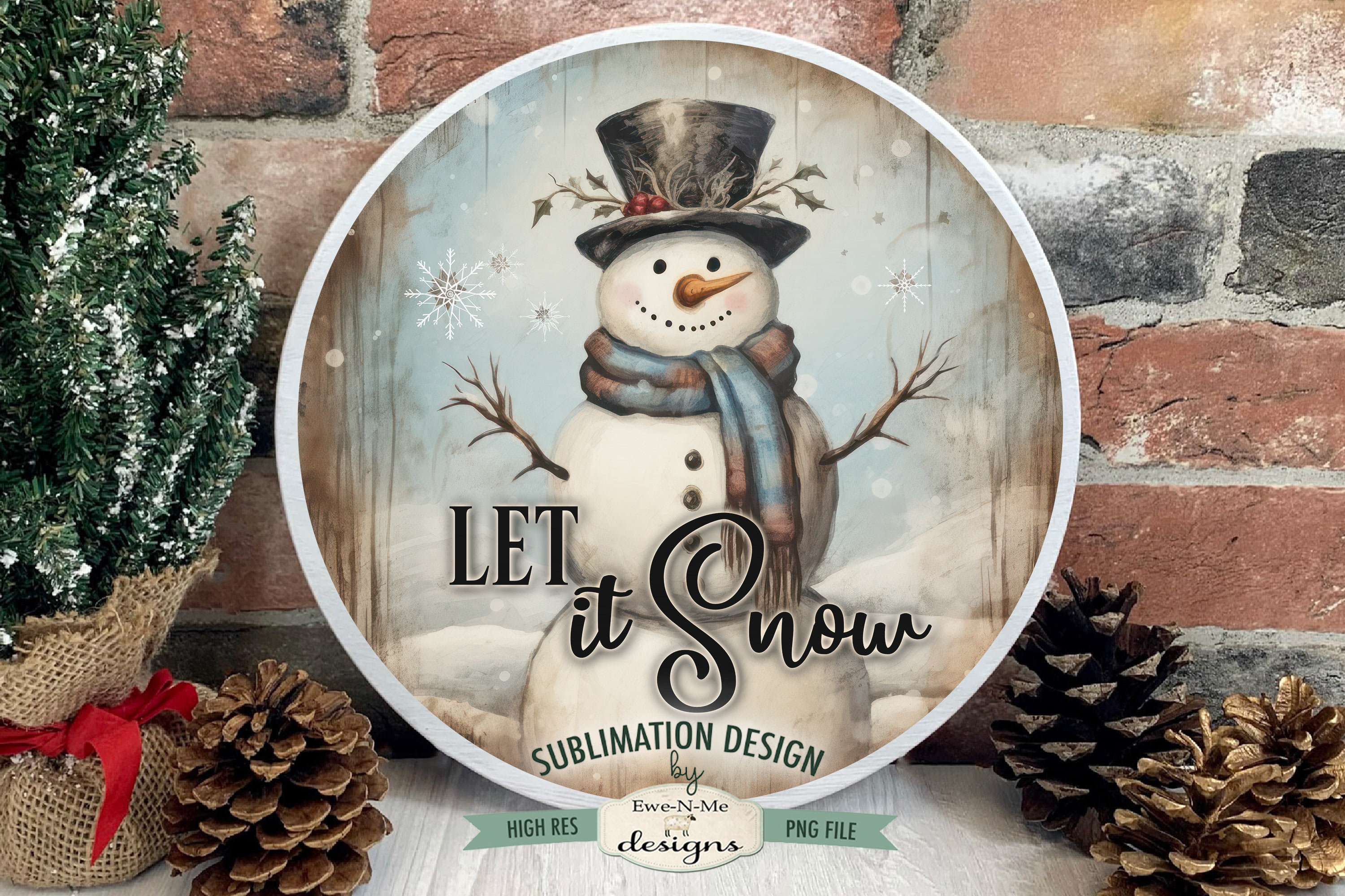 Let It Snow Snowman 30 oz Tumbler Sublimation Design