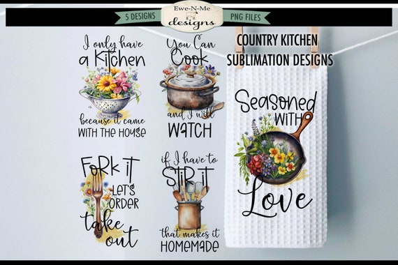 Funny Dish Towel Sayings Sublimation Bundle PNG