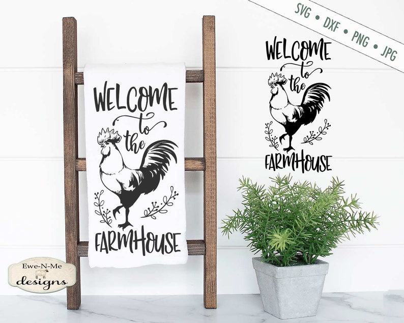Download Farmhouse SVG Welcome svg Rooster svg Rustic svg | Etsy