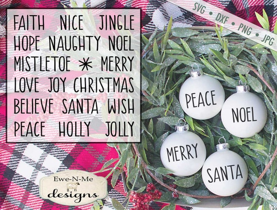 Christmas SVG File - Christmas Words svg Bundle - Rae Dunn Inspired Words SVG