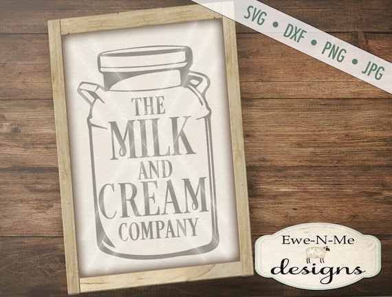 Milk Cream svg - Milk SVG - Cream SVG - Dairy svg - Milk Can SVG - Milk and Cream Company svg -  Commercial Use svg, dxf, png, jpg