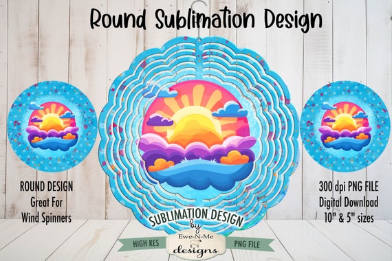 Summer Sunshine Sublimation Design | Sunset Sublimation Design | Tropical Door Hanger Design