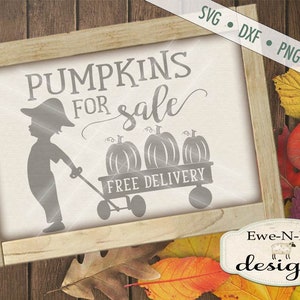 Pumpkin SVG Pumpkins For Sale svg autumn svg Fall SVG wagon SVG pumpkin wagon svg Commercial Use svg, dxf, png, jpg image 1