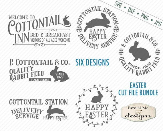 Easter SVG Bundle - Cottontail SVG Bundle - Easter Bunny svg - Vintage Easter svg