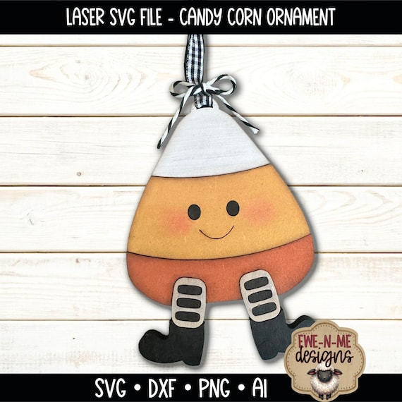 Candy Corn Ornament SVG - Laser SVG File - Halloween Candy Corn with Boots - Layered Wood Ornament - Cute Halloween Decor - Laser Cut File