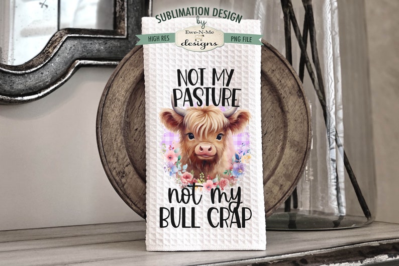 Funny Highland Cow Kitchen Towel Sublimation Bundle Highland Cow Kitchen Towel Sublimation Designs Cute and Funny Kitchen Designs image 2