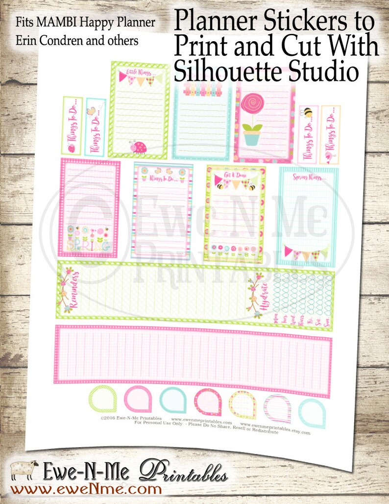 Happy Planner Printable Stickers - Spring Planner Stickers - Happy ...