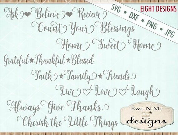 Home Sweet Home SVG - Count Your Blessing svg -  Cherish Things svg - Live Love Laugh SVG - Bundle - Commercial Use  svg, dxf, png, jpg
