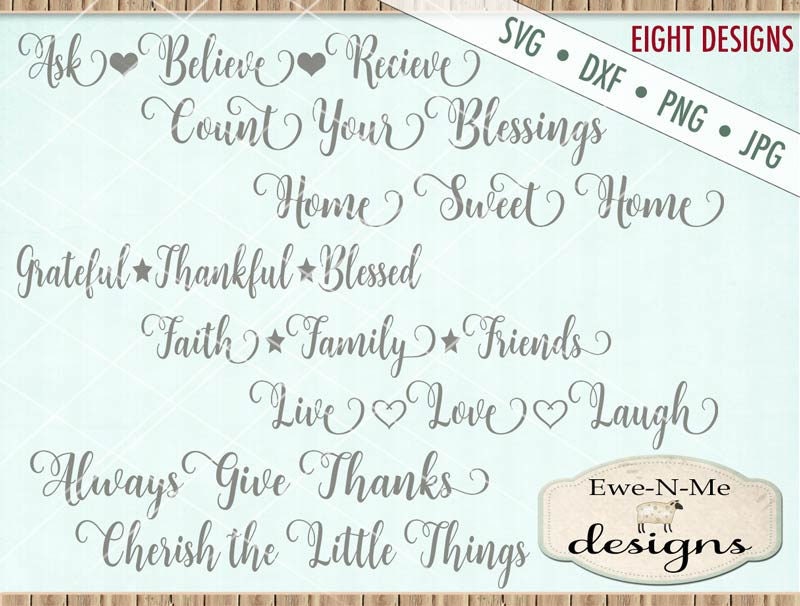 Download Home Sweet Home Svg Count Your Blessing Svg Cherish Things Svg Live Love Laugh Svg Bundle Commercial Use Svg Dxf Png Jpg