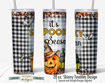 Spooky Season Sublimation Design - Halloween Jack O Lantern  - Sublimation for  20 oz. Tumbler Straight and Tapered