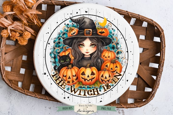 Witch Round Sublimation Design | The Witch Is In | Halloween Round Sublimation Design