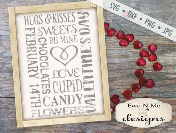 Valentine SVG - Valentine Subway SVG File - Valentine Subway Sign Stencil - Heart Love Cupid SVG - Commercial Use svg, dxf, png and jpg