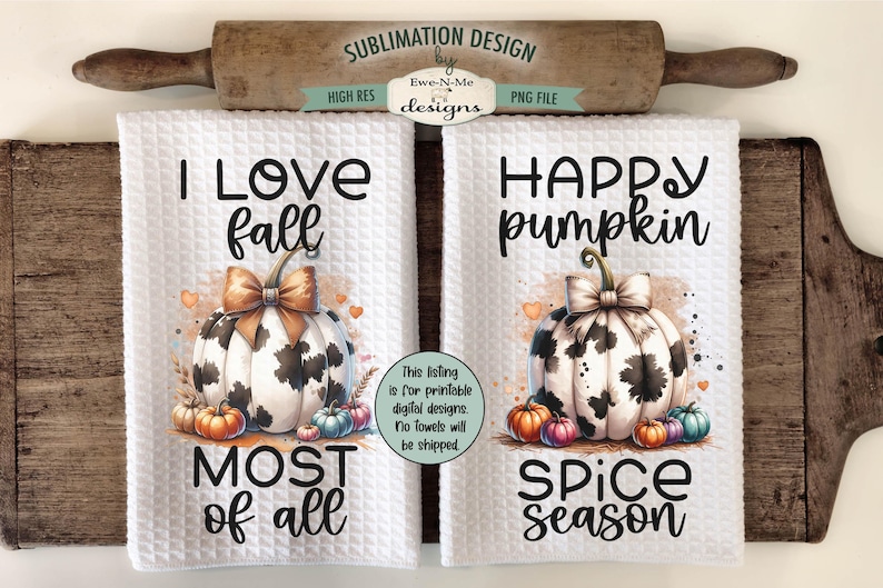 Höstpumpa sublimering PNG-paket - 16 höstkökshandduksdesigner - Skörd PNG-filer - Digital nedladdning bild 4