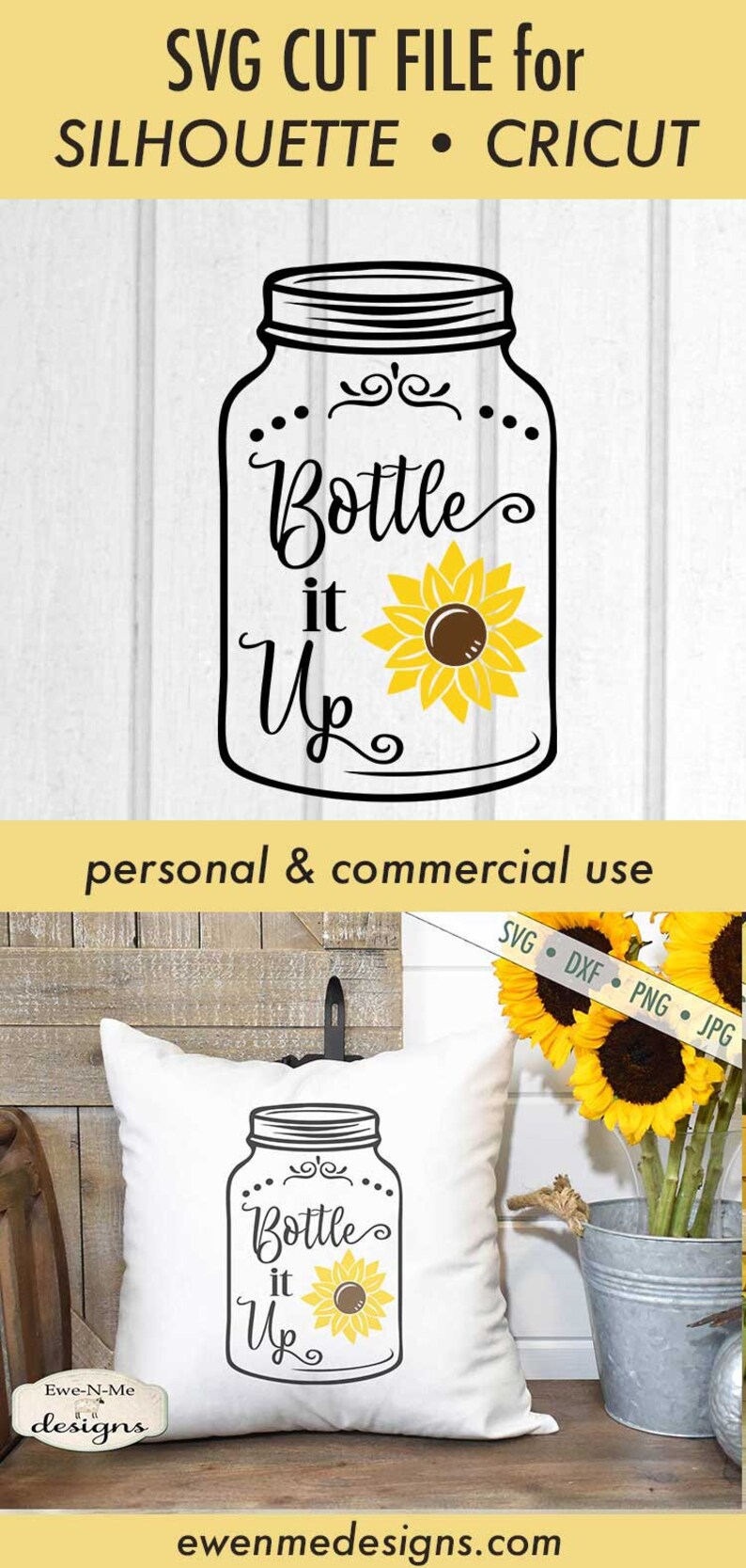 Download Mason Jar SVG Sunflower SVG Bottle It Up SVG Summer svg | Etsy
