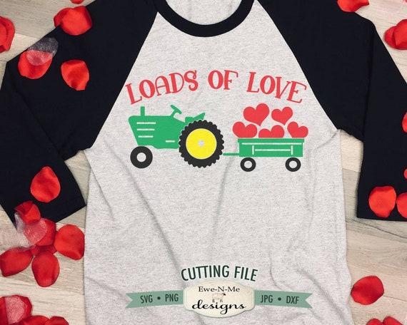 Valentine Tractor SVG - Loads of Love SVG