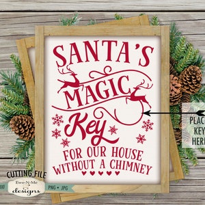 Santa Magic Key SVG - kerst-SVG - rendieren SVG - commercieel gebruik svg, dxf, png, jpg