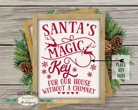 Santa Magic Key SVG - Christmas SVG - Reindeer SVG