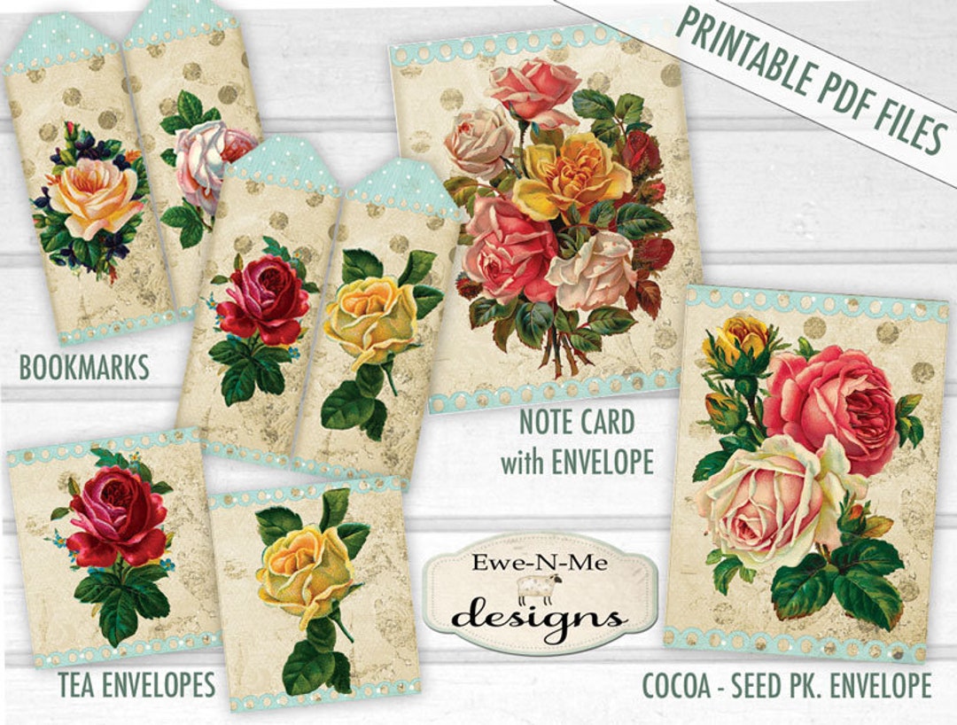 Printable Note Cards - Printable Bookmarks - Printable Tea Bag ...