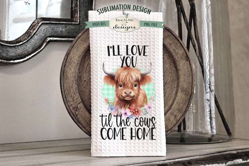 Funny Highland Cow Kitchen Towel Sublimation Bundle Highland Cow Kitchen Towel Sublimation Designs Cute and Funny Kitchen Designs image 5