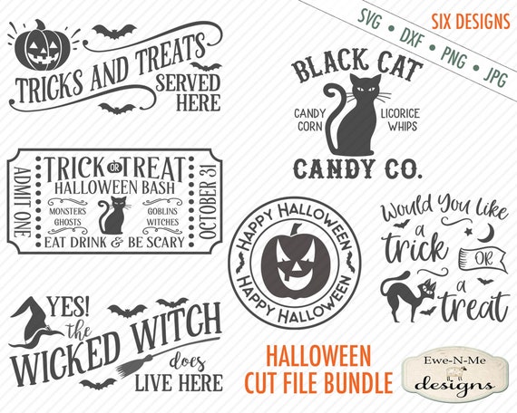 Halloween SVG  - Halloween SVG Bundle - jack o lantern svg - witch svg - trick or treat SVG - Commercial Use svg, dxf, png and jpg files