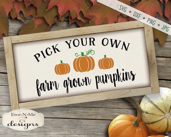 Pumpkin SVG - fall svg - farm fresh pumpkins svg - pick your own pumpkin svg file - pumpkin patch sign - Commercial Use svg, dxf, png, jpg