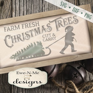 Christmas Tree Farm SVG - Sled SVG - sled with christmas tree svg  - Cut your own svg - Commercial Use svg,  dxf, png, jpg