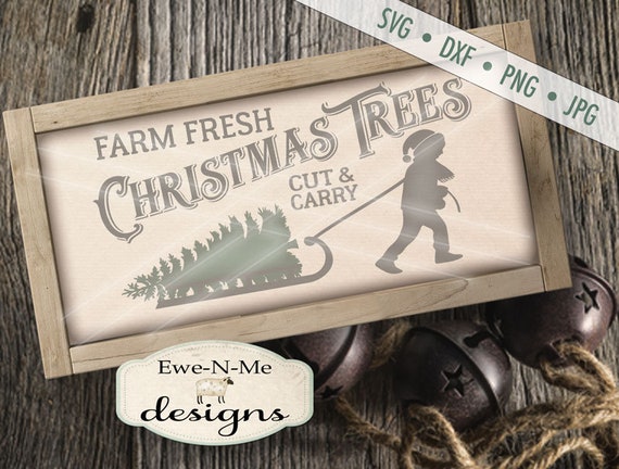 Christmas Tree Farm SVG - Sled SVG - sled with christmas tree svg  - Cut your own svg - Commercial Use svg,  dxf, png, jpg