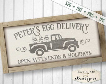 Easter SVG - Old Truck svg - Easter Truck svg - spring svg - Easter Bunny svg - Easter Egg Truck svg - Commercial Use svg, dxf, png, jpg