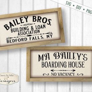 Bailey Building Loan SVG - Baileys Boarding House - Wonderful Life svg - christmas svg - Bedford Falls - Commercial Use svg, png, dxf, jpg