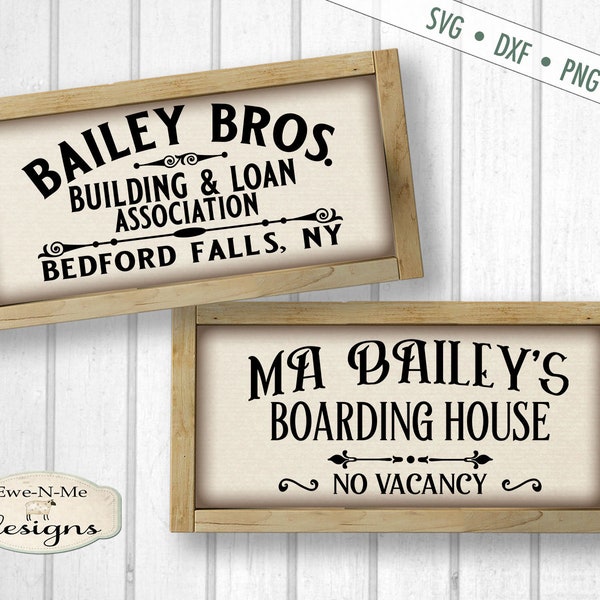 Bailey Building Loan SVG - Baileys Boarding House - Wonderful Life svg - christmas svg - Bedford Falls - Commercial Use svg, png, dxf, jpg