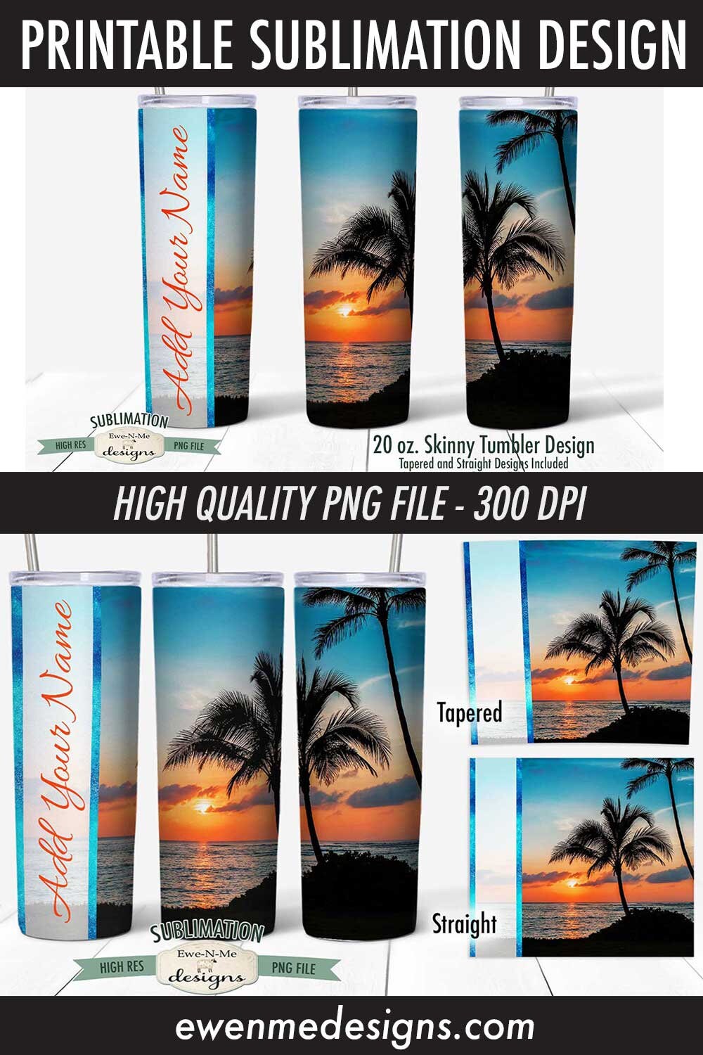 Beach Sublimation Tumbler Design Graphic by Messy Mama Digitals · Creative  Fabrica