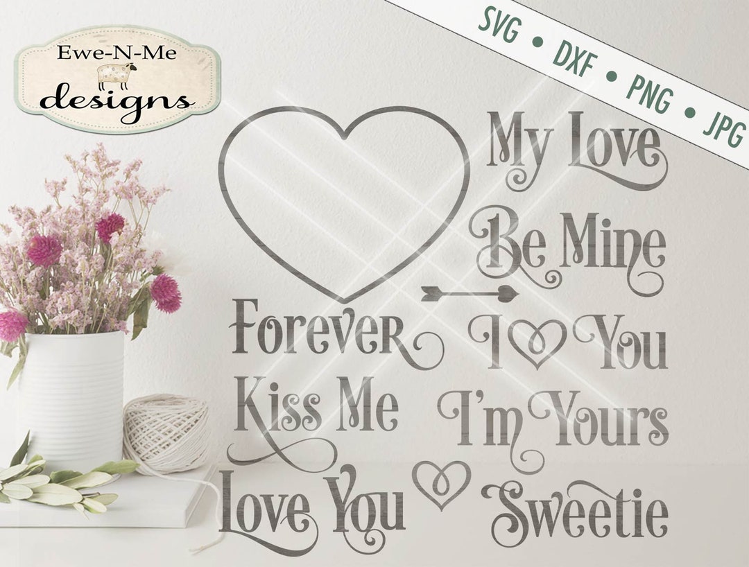 Valentine SVG Heart Svg Conversation Hearts Svg Valentine Words Svg