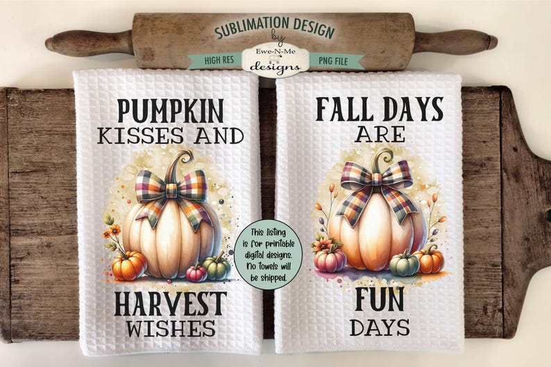 Höstpumpa sublimering PNG-paket - 16 höstkökshandduksdesigner - Skörd PNG-filer - Digital nedladdning bild 7