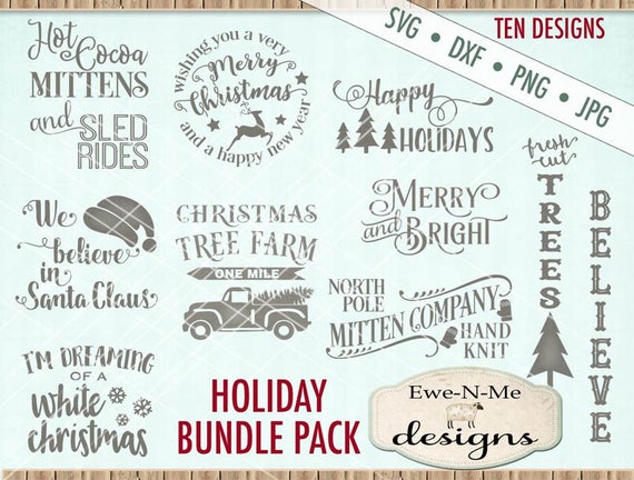 Christmas svg bundle - christmas svg files - Holiday svg bundle - old antique truck christmas tree svg  - Commercial use svg, dxf, png, jpg