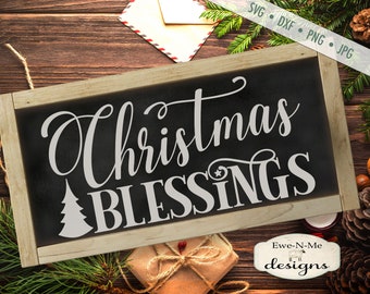 Christmas Blessings svg - Tree SVG - SVG - Winter svg - Christmas SVG - Commercial Use svg, dxf, png and jpg files