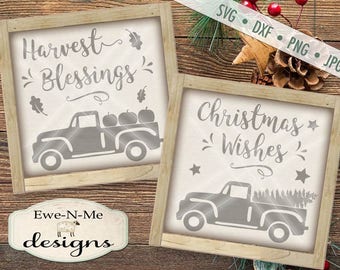 Christmas svg - Harvest svg - old truck pumpkins svg - old truck christmas svg - fall christmas bundle - Commercial use svg, dxf, png, jpg