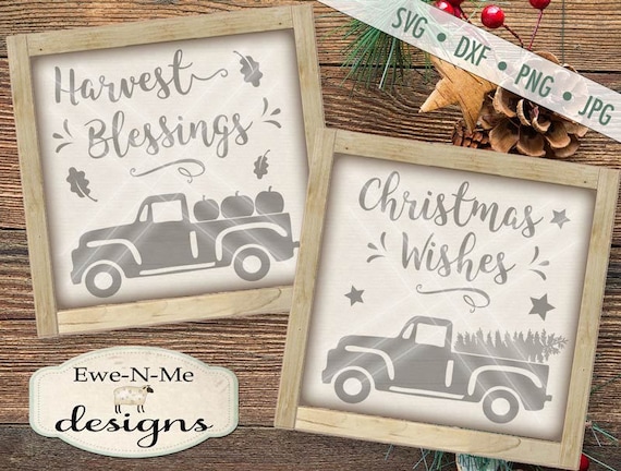 Christmas svg - Harvest svg - old truck pumpkins svg - old truck christmas svg - fall christmas bundle - Commercial use svg, dxf, png, jpg