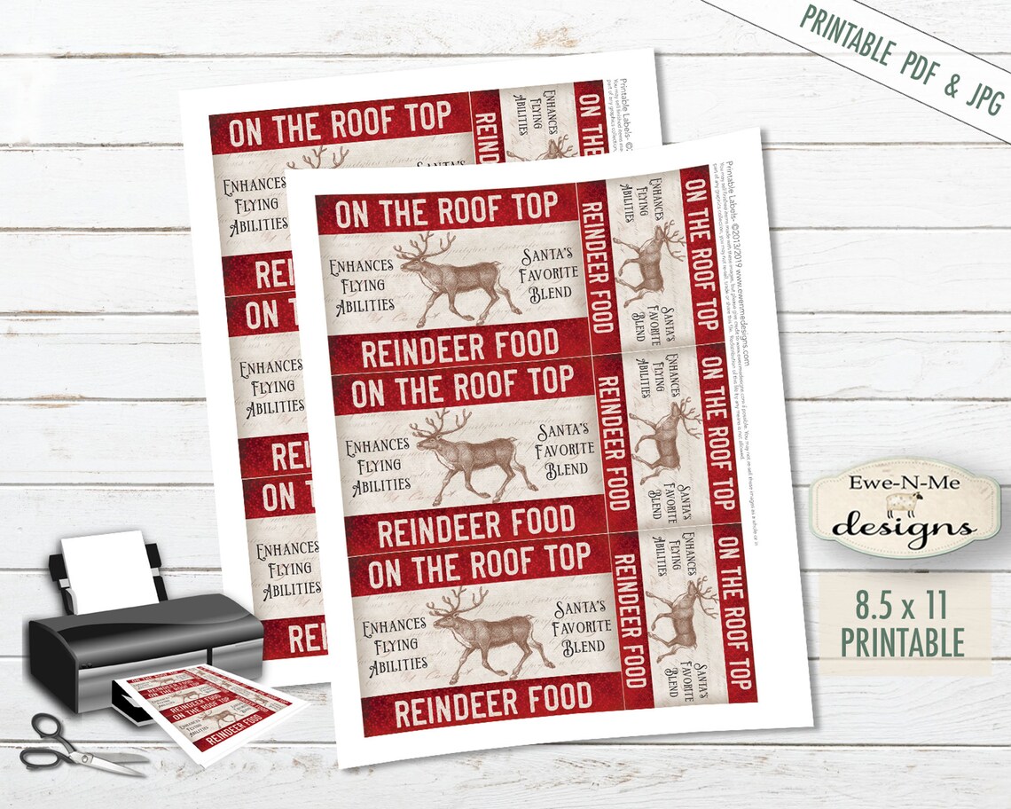 Printable Christmas Tags Reindeer Tags Christmas Tags - Etsy