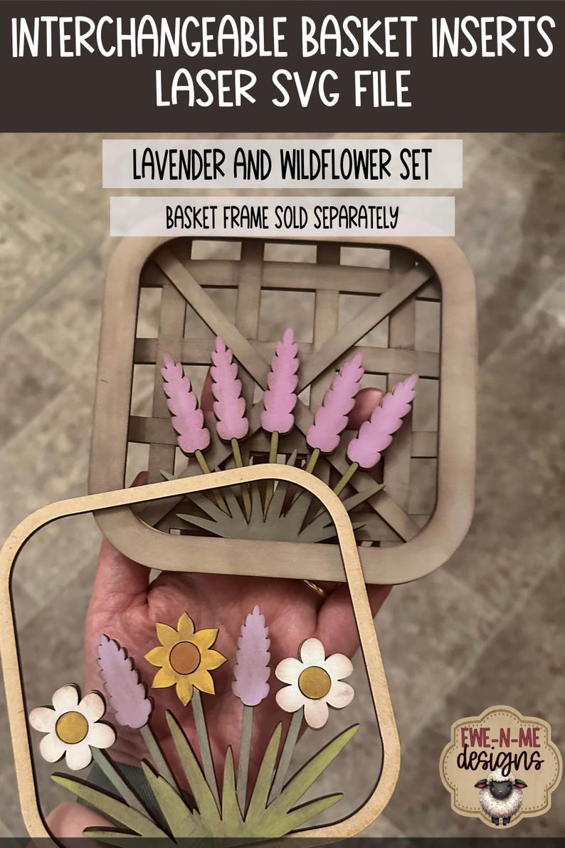 Interchangeable Tobacco Basket Inserts SVG - Wildflower & Lavender Set ...